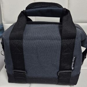 Black And Grey Polar Bear 12 Pk Coller Bag With Opener. 10 Inch By 8 Inch.